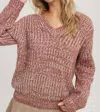 Bluivy Alyssa Chunky Knit Sweater In Red Bean In Brown