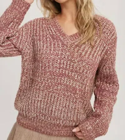 Bluivy Alyssa Chunky Knit Sweater In Red Bean In Brown