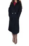 Bluivy Anita Long Line Knit Trench Coat In Black In Black