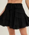 Bluivy Boho Tiered Skirt In Black In Black
