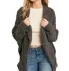 Bluivy Boucle Comfy Cocoon Cardigan In Charcoal In Pink