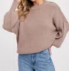 Bluivy Bradley Ribbed Mock Neck Sweater In Latte