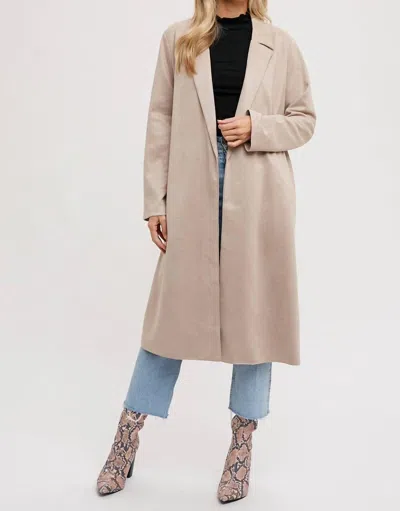Bluivy Brittney Faux Suede Coat In Beige In Neutral