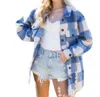Bluivy Brushed Flannel Jacket In Blue