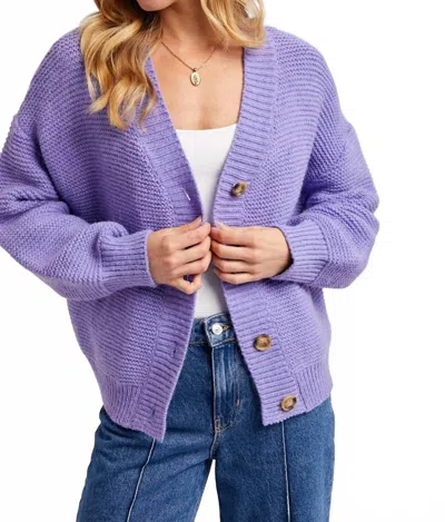 Bluivy Button Up Short Cardigan In Very Peri In Purple