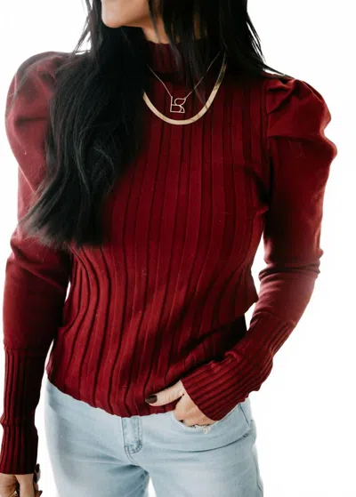 Bluivy Camden Top In Maroon In Burgundy
