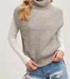Bluivy Cassie Turtleneck Sweater Knit Vest In Heather Grey In Gray