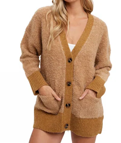 Bluivy Charmed Cardigan In Camel In Brown