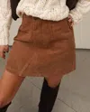 Bluivy Corduroy Mini Skirt In Camel In Brown