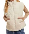 Bluivy Corduroy Quilted Puffer Vest In Ecru In White