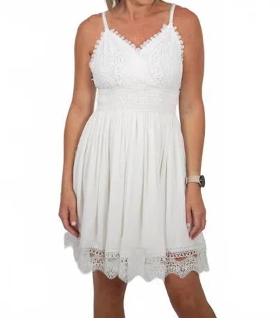 Bluivy Crochet Bodice Dress In Ivory In White