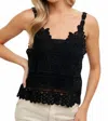 Bluivy Crochet Cami Top In Black In Black