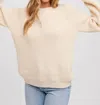 Bluivy Crochet Lace Open Back Pullover Sweater In Cream In Neutral