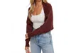 Bluivy Cropped Shrug Knit Sweater In Chocolate In Brown