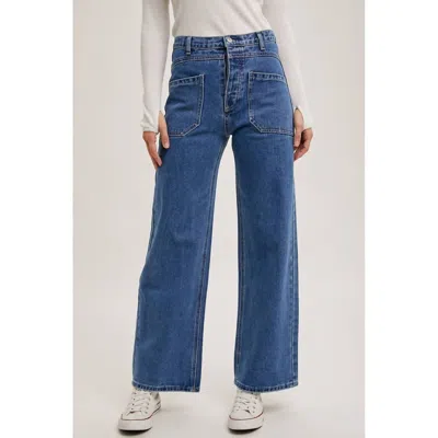 Bluivy Denim Straight Leg Jeans In Blue