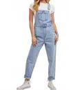 Bluivy Denim Straight Leg Overalls In Light Wash In Blue