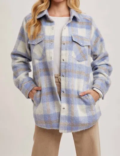 Bluivy Ella Brushed Flannet Shacket In Blue