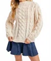 Bluivy Elsie Chunky Knit Mock Neck Sweater In Cream In Neutral