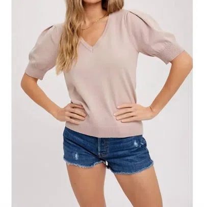 Bluivy Essential V Neck Pullover In Stone In White