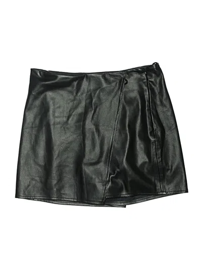 Pre-owned Bluivy Faux Leather Skirt In Black
