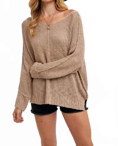 Bluivy Fireside Knit Sweater In Taupe In Brown
