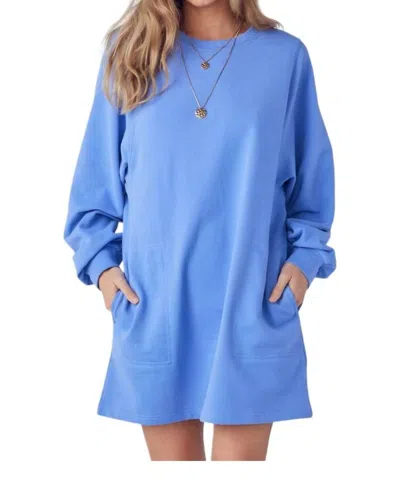 Bluivy French Terry Mini Dress In Peri Blue