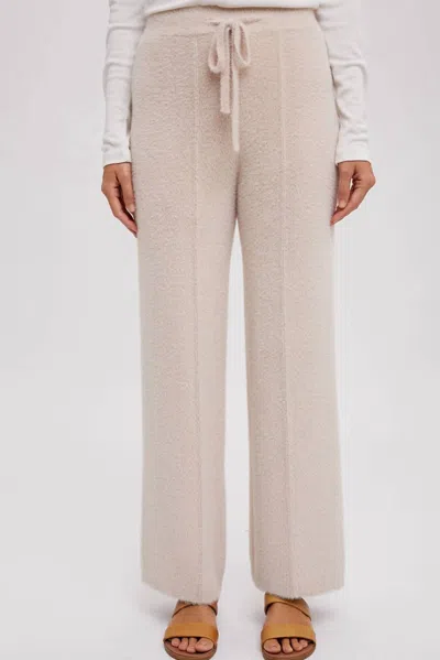 Bluivy Fuzzy Knit Lounge Pants In Oatmeal In Neutral