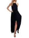 Bluivy Halter Neck Maxi Dress In Black In Black