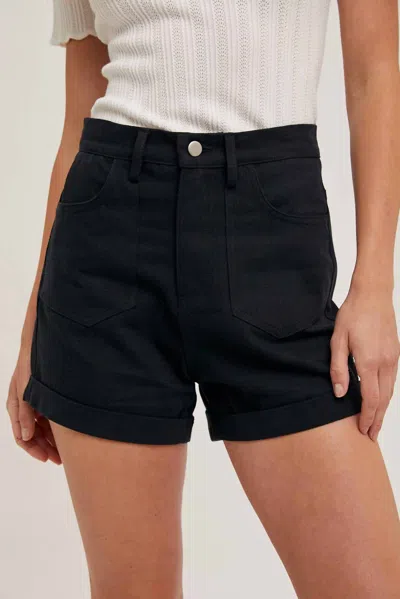 Bluivy High-rise Denim Mom Short In Black