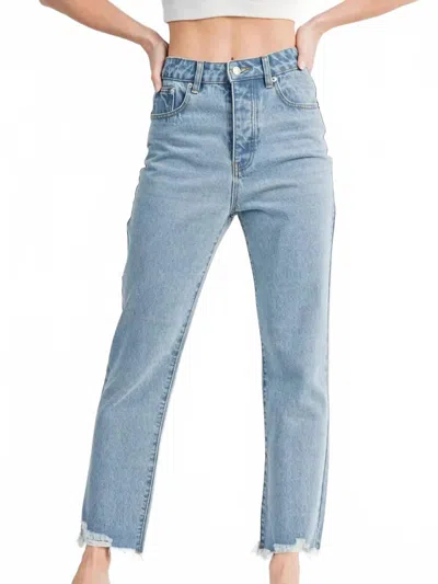 Bluivy High Rise Straight Leg Jeans In Blue