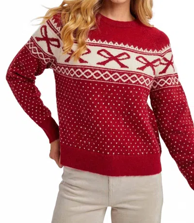 Bluivy Holiday Crewneck Sweater In Ruby In Red