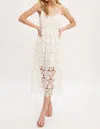 Bluivy Lace Midi Dress In Ivory In Multi