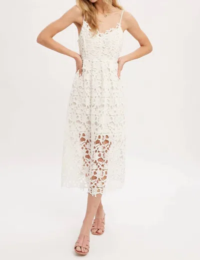 Bluivy Lace Midi Dress In Ivory In Multi