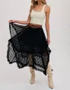 Bluivy Lace Tier Midi Skirt In Black In Black