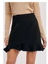 Bluivy Lena Ruffle Hem Skirt In Black In Black