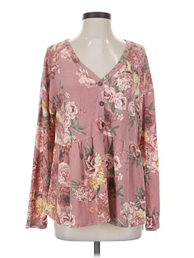 Pre-owned Bluivy Long Sleeve Blouse In Pink