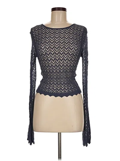 Pre-owned Bluivy Long Sleeve Top Black Boatneck Tops