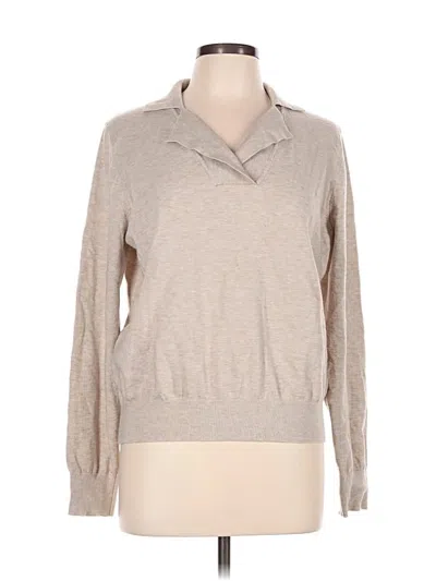 Pre-owned Bluivy Long Sleeve Top Tan Turtleneck Tops