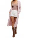 Bluivy Longline Open Front Cardigan In Lt Rose In Pink