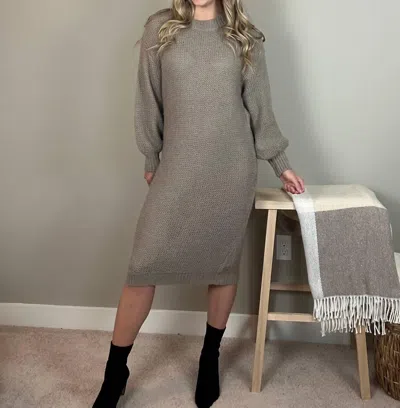 Bluivy Mandy Sweater Dress In Mushroom In Gray
