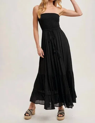 Bluivy Maxi Smocked Top Dress In Black