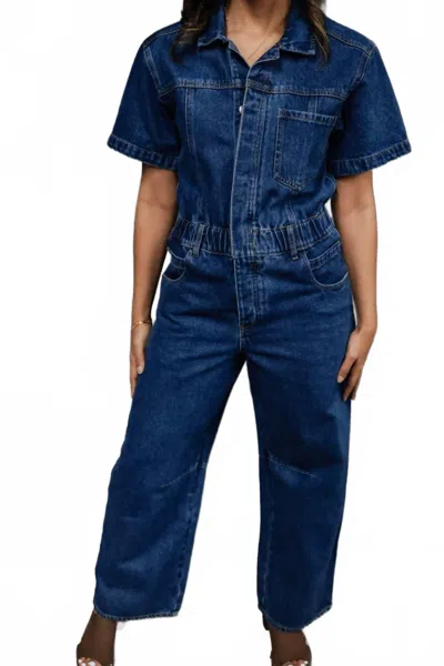Bluivy Maya Denim Jumpsuit In Blue