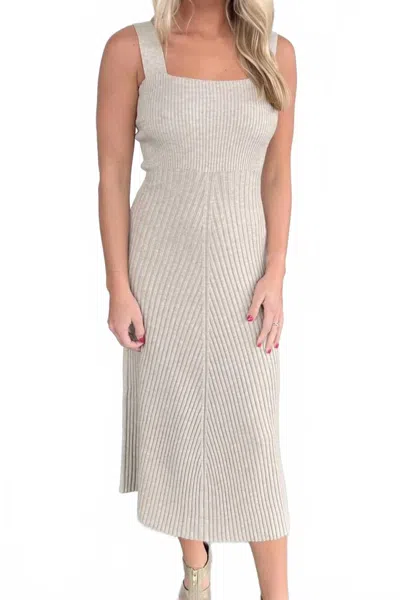 Bluivy Milo Midi Sweater Dress In Sand In Gray