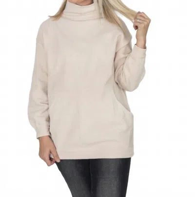 Bluivy Mock Kneck Knit Tunic Sweater In Oatmeal In Multi