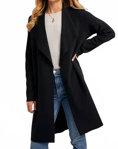 Bluivy Mona Longline Knit Cardigan In Black