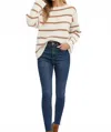 Bluivy Feeling Your Best Striped Sweater In White And Beige In White