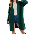 Bluivy Open Front Knit Layering Sweater Cardigan In Hunter Green In Green