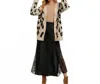 Bluivy Open Front Leopard Cardigan In Oatmeal In Black