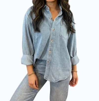 Bluivy Pacey Oversized Shirt In Denim In Blue