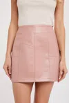 Bluivy Shiloh Pleather Skirt In Pink In Pink